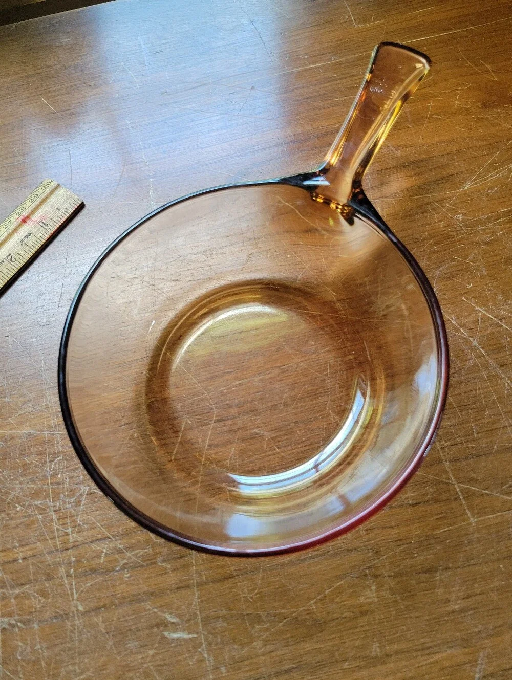 vintage Corning Visions Amber 0.5-Liter Saucepan W/lid